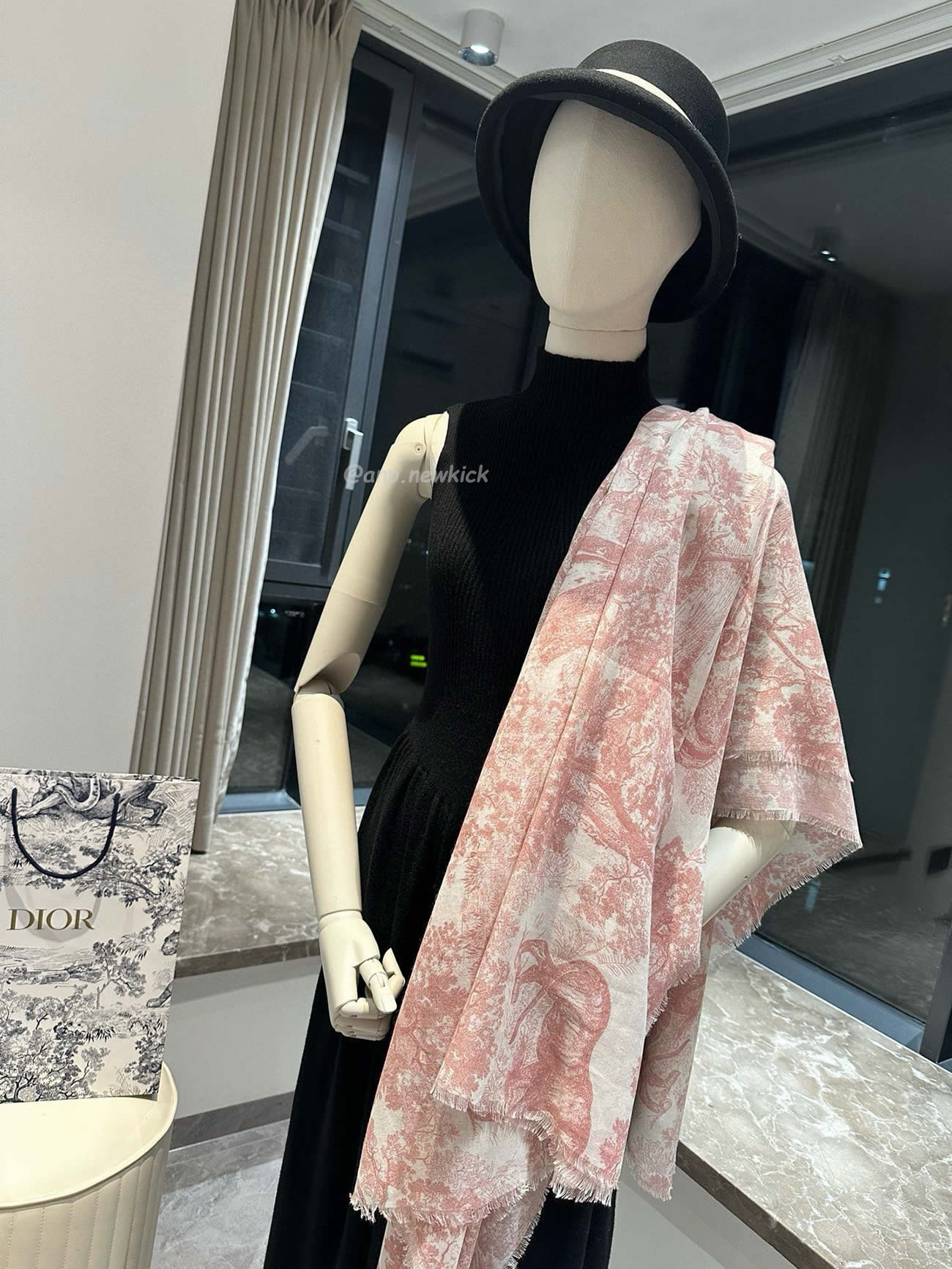 Dior Printed Shawl Cashmere Fabrics Sauvage Ruyi Print 140x180cm (8) - newkick.org